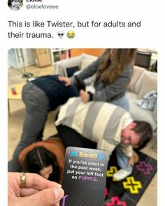 someone is holding up a fake tweet with the caption that reads, this is like twister, but for adults and their drama