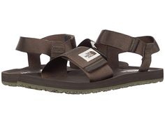 The North Face Skeena Sandal - Men's Shoes : Demitasse Brown/New Taupe Green : The primary materials that compose this product contain a minimum of 20 percent recycled content. Take on warm weather with the stylish comfort and easy on-and-off design of The North Face Skeena sandals. Travel sandals in an eco-friendly, cushioned design. Uppers of recycled nylon webbing with adjustable hook-and-loop straps. Woven logo label hits at upper. Compression-molded EVA midsole offers supportive comfort. 40 Nylon Open Toe Sandals For Vacation, Nylon Open Toe Beach Sandals, Open Toe Nylon Sandals For Vacation, Vacation Nylon Sandals With Cushioned Footbed, Beach-ready Open Toe Nylon Sandals, Nylon Open Toe Sandals For Beach, Comfortable Nylon Sandals For The Beach, Lightweight Nylon Sandals For The Beach, Lightweight Nylon Beach Sandals