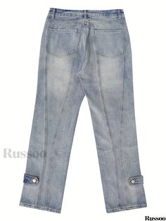 Russoo - Spring/Summer Mens Denim Pants: Casual Urban Style with Functional Pockets Denim Blue Pants With Belt Loops For Summer, Summer Denim Blue Pants With Belt Loops, Summer Straight Leg Cargo Jeans With Belt Loops, Straight Leg Jeans With Belt Loops For Summer, Straight Leg Summer Jeans, Baggy Jeans Men, Cargo Pants Streetwear, Skateboard Fashion, Pants Streetwear