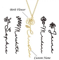 "❤ Custom Name Necklace with Birth Flower,Dainty Personalized Minimalist Jewelry,Pendant Necklace for Women,Christmas Bridesmaid Gift for Her Stainless Steel Name Necklace Personalized Letter Gold Silver Rose Gold Pendant ❤ Personalised Gift for mom gf bf couples Handwriting jewelry. Huge Discount. ✅ Please refer the images to choose the flower ✅ No compromise on quality. Each and every piece is handmade with Love and Care. You'll fall in love with this Dainty Script Necklace! Personalized name Elegant Customizable Flower Necklace, Elegant Customizable Flower Shaped Necklace, Elegant Customized Flower Pendant Necklace, Christmas Bridesmaids, Script Necklace, Handwriting Jewelry, Name Necklaces, Flower Names, Personalized Bridesmaid Gifts