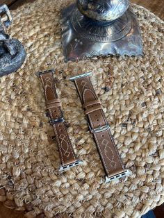 Genuine leather Apple Watch band.  Band measures 5/8" in size 38mm - 40mm Band measures 3/4" in size 42mm - 44mm Stitch Apple Watch, Leather Basket, Leather Apple Watch Band, Apple Watch Bands Leather, Basket Weave, Apple Watch Band, Apple Watch Bands, Watch Band, Watch Bands