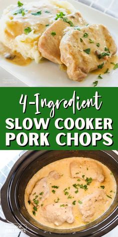 four ingredient slow cooker pork chops