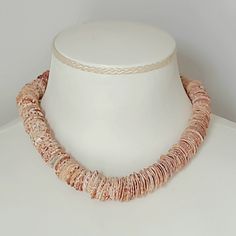 Rare vintage used handmade calico scallop shell 16.75" choker necklace. Made with natural seashells from Sanibel Island beach. A few hundred shells were painstaking center drilled, one at a time and strung to make this incredible necklace. The shells are natural and have some imperfections and tiny fleabits. the largest shells measure appropriately 17mm. It is one-of-a-kind, an incredible piece. Calico Scallop, Sanibel Island Beaches, Beach Seashells, Shell Choker, Scallop Shell, Sanibel Island, Scallop Shells, Island Beach, Choker Necklaces