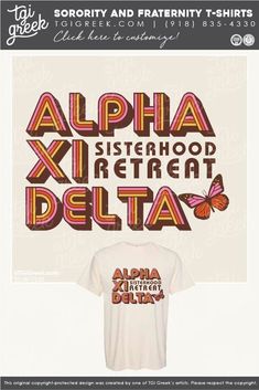 an advertise for the delta delta shirt company, which has been designed to look like