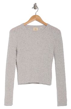 A cozy layering piece, this cable-knit sweater is knit from supersoft cashmere in a contemporary cropped silhouette. 20 1/2" length (size Small) Crewneck Long sleeves 100% cashmere Dry clean Imported Elie Tahari, Knit Crop, Layering Pieces, Cashmere Sweaters, Cable Knit, Cashmere, Nordstrom, Crew Neck, Long Sleeve