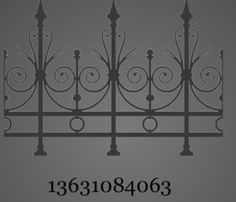 a black and white photo of a fence with the number thirteen in front of it