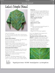 an article in the knitting book, called lala's simple shawl