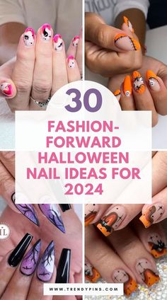 2024 Halloween Nail Designs, Halloween 2024 Nails, Trendy Halloween Nails, Halloween Inspired Nails, Fun Halloween Nails, Vampire Nails, Halloween Nail Ideas, Halloween Manicure, Skull Nails