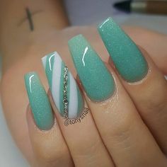 Nail Extension Design, Ongles Gel Violet, Deco Orange, Mint Green Nails, Spring Nails Ideas, Nail Effects, Nails Green