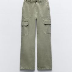 Never Worn, Too Small For Me And Missed The Return Window :( Size 25 But Runs Small Light Green Cargo Pants Women, Zara Cargo Joggers, Printed Linen Pants, Zara Leather Pants, Straight Leg Cargo Pants, Khaki Slacks, Linen Joggers, Printed Flare Pants, Tan Legs