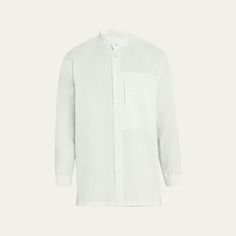 Homme Plisse Issey Miyake shirt made from soft, wrinkle-resistant fabric Stand collar Button placket Chest welt pocket Long sleeves with buttoned cuffs Boxy fit Folded back panel Polyester/ramie Imported Workwear Shirt With Button Cuffs And Straight Hem, Modern Button-up Shirt For Daywear, Modern Collared Shirt For Daywear, Long Sleeve Dress Shirt With Pockets For Work, Modern Shirt With Welt Pockets For Work, Modern Workwear Shirt With Welt Pockets, Modern Shirt With Spread Collar For Daywear, Business Button-up Top With Patch Pockets, Modern Long Sleeve Shirt With Welt Pockets