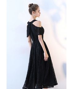 Shop Tea Length Black Aline Lace Party Dress Cold Shoulder online. All instock with free shipping. Pro since 2009. Formal Black A-line Maxi Dress, Spring A-line Maxi Dress For Party, Formal A-line Evening Dress For Spring, Spring Formal Evening Dress With A-line Silhouette, Summer Party Maxi Dress With A-line Silhouette, Summer Party A-line Maxi Dress, A-line Silhouette Evening Dress For Spring Party, Black A-line Evening Dress, Evening A-line Midi Dress