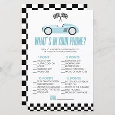 a blue race car birthday party game