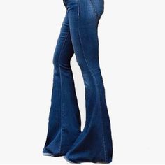 Bell Bottoms, Jeans, New, Never Worn Bell Bottoms Jeans, Bell Bottoms, Flare Jeans, Color Blue, Wide Leg, Women Jeans, My Style, Women Shopping, Blue