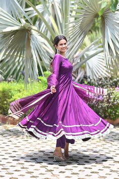 PRODUCT DESCRIPATION This festive season , be ready to impress! Shop it now and make Diwali memorable!Anarkali :- Upada silkPant :- CottonDupatta :- Organza silkClosure Used:- Side zipColor:- Deep purpleCare Instructions :- Dry clean onlyModel Size :- Model is wearing XS sizeModel Height :- 5.5'DISCLAIMER :- Slight color variations may occur due to different screen resolution. Celebration Salwar Kameez With Sheer Dupatta In Slub Silk, Celebration Slub Silk Salwar Kameez With Sheer Dupatta, Anarkali Art Silk Churidar For Navratri, Navratri Anarkali Art Silk Churidar, Art Silk Anarkali Set For Diwali, Anarkali Art Silk Set For Diwali, Silk Anarkali Set For Diwali, Navratri Silk Anarkali Set, Anarkali Churidar For Festivals