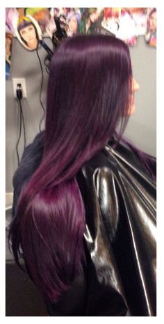 Long Plum Hair, Multi Tone Purple Hair, Ion Plum Hair Color 4vv, Purple Hair With Blonde Underneath, Black Magenta Hair, Boysenberry Hair Color, Burgundy Magenta Hair, Blackberry Hair Colour With Highlights, Dark Purple Burgundy Hair