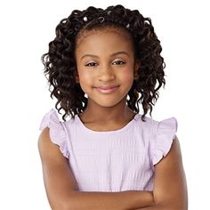 NAME: Sensationnel Lulu Mini Kids Crochet Braids - 2X BRAID OUT 8 COLOR SHOWN: DESCRIPTION: 2 Bundles in 1 pack Multi-curls in 1 loop for more volume Pre-made strands to save time and effort Pre-looped for quick and easy crochet install Light weight, soft texture with natural luster Perfect protective style for kids Safe Flame Retardant High-Quality Fiber LULU MINI is a collection of kid-friendly hair, that’s perfect for crochet, braids, and twists! Soft, instant locking fibers make it easy on your hands when styling.LULU MINI is just the right length, to give your little one the trendy braiding hair style that they’ve always wanted! Braids And Twists, Afro Twist Braid, Trendy Hair Styles, Afro Twist, Hair Crochet, Hair Weaving, Front Hair, Lace Tape, Types Of Braids