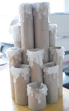 several rolls of toilet paper are stacked on top of each other