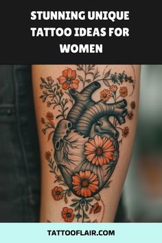 a woman's arm with tattoos on it and the words stunning unique tattoo ideas for women