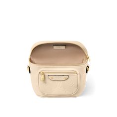 LOUIS VUITTON® - Mini Bumbag - Cream Beige Travel Bag With Coin Pocket, Luxury Crossbody Shoulder Bag With Coin Pocket, Luxury Bags With Coin Pocket For Travel, Luxury Travel Bag With Coin Pocket, Bumbag Louis Vuitton, Louis Vuitton Mini, Leather Tag, Louis Vuitton Official, Color Dorado