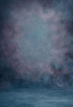 an abstract painting with red and blue colors in the sky, overcast water on a dark background