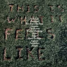 an advertisement for the book, where there is life written in grass with words on it