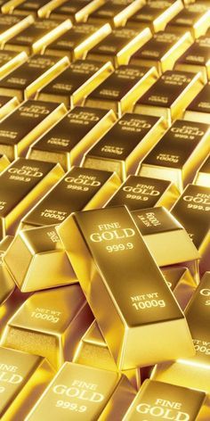 gold bars are stacked on top of each other in this 3d rendering image photo getty images