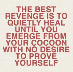 the best quote is to quietly heal until you emerge from your cocoon with no pressure to prove yourself