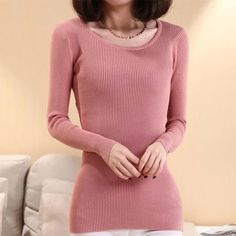 FREE SHIPPING Long Sleeve Sweaters Female Pullover Turtleneck JKP13407 High Stretch Ribbed Pink Top, High Stretch Pink Winter Top, High Stretch Pink Top For Winter, Women Turtleneck, Long Sleeve Sweaters, Clothing Female, Turtleneck Pullover, Design Hoodie, Ladies Shirt