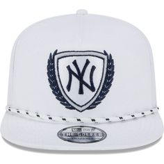 the new york yankees white and blue fitted hat