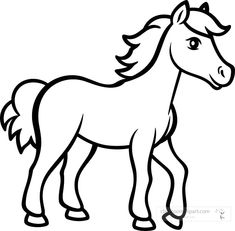 a black and white drawing of a horse