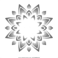 an abstract flower design in black and white