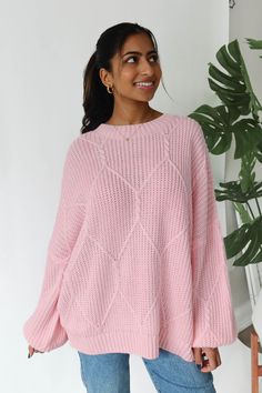 Logan Sweater in Baby Pink Pink Sweater Outfit, Modest Church Outfits, Grey Bandit, Baby Pink Sweater, Emma Style, Winter Fits, Long Sleeves Jacket, Fit Inspo, Long Sweaters