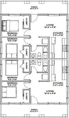 the floor plan for a two bedroom, one bathroom apartment with an attached kitchen and living room