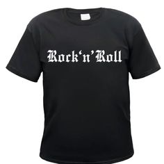 Rock N Roll Tshirt Brand New Black Cotton Rock And Roll T-shirt, Rock Style Text Print T-shirt For Streetwear, Rock And Roll Black Cotton T-shirt, Black Rock And Roll Cotton T-shirt, Unisex Black Rock T-shirt, Black Rock T-shirt With Screen Print, Black Rock Style Top With Text Print, Black Cotton Rocker T-shirt, Black Rock T-shirt With Text Print