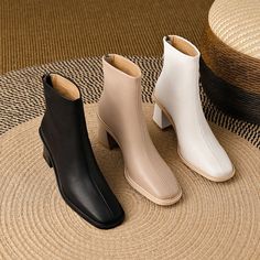 2208BSH2082926-2 Block Heel Ankle Boots, Winter 2023, Leather Items, Heeled Ankle Boots, Boot Shoes Women, Chelsea Boots, Block Heels, Heeled Boots, Rubber Sole