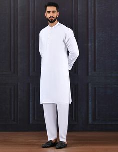 J. Junaid Jamshed original with tag men's semi-formal Kurta/pajama.  Ready to ship in size smart fit small.  Color: white  Fabric: viscose Traditional White Pants For Wedding, Traditional White Long Sleeve Suit, White Straight Pants Wedding Set, White Cotton Formal Sets, White Long Sleeve Suit For Eid, Traditional White Suits For Eid, Classic White Pants For Wedding, White Cotton Sets With Straight Pants, White Classic Kurta For Formal Occasions