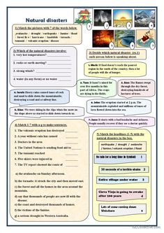 Natural Disasters (vocabulary) pictu…: English ESL worksheets pdf & doc Nature Vocabulary, Worksheets For Grade 3, School Psychologist, Picture Description, Esl Worksheets, 6th Grade, Lesson Plan