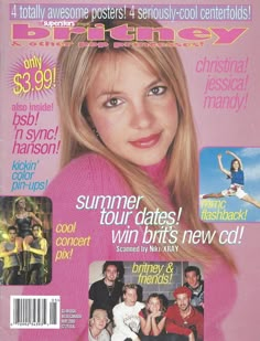 a magazine cover with an image of a woman in pink sweater on the front page