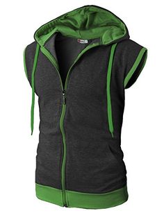 Sleeveless Zip Up Hoodie, Techwear Half-zip Outerwear With Drawstring Hood, Mens Sleeveless Hoodie, Functional Half-zip Hoodie With Drawstring Hood, Fake Products, Outdoor Half-zip Windbreaker With Drawstring Hood, Korean Brand, Streetwear Jackets, Big Men Fashion