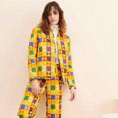 Luisa Quilted Jacket Spring Multicolor Cotton Blazer, Retro Cotton Outerwear For Spring, Retro Cotton Blazer For Fall, Vintage Blazer With Patchwork For Spring, Multicolor Cotton Outerwear For Work, Multicolor Cotton Blazer For Fall, Spring Cotton Retro Blazer, Quilted Jacket, Natural Fabrics