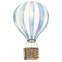 a watercolor painting of a hot air balloon