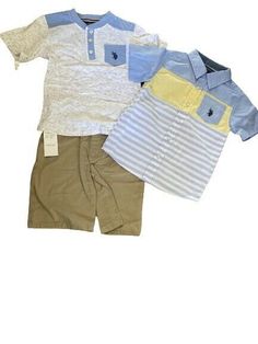 U.S. polo BOYS 3 PIECE SET - SHIRT, TEE & SHORTS Size 7.Condition is "New with tags". Shipped with USPS First Class. White Cotton Polo Shirt With Pockets, Casual Cotton Collared Sets, Summer Cotton Collared Sets, Casual Sets With Pockets And Short Sleeves, White Collared Cotton Sets, White Cotton Collared Sets, Casual Cotton Sets, Short Style, Casual Cotton Sets With Short Shape, White Cotton Short Sleeve Sets