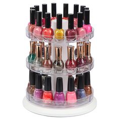 PRICES MAY VARY. [360 Degree Rotating Display Case] A beautiful and convenient rotating display stand allows you to have easy access to nail polishes and display your nail polishes neatly in one place without having to store them separately. [Enough Storage Space for up to 117 Bottles] 3 layers shelf stand provides enough space and offers a steady and sturdy base plate with load-bearing for smooth rotation. Depend on the size of the nail polishes, it can hold 69 - 117 bottles. [Cosmetic Display Nail Polish Stand, Nail Polish Display, Emerald Nails, Nail Polish Holder, Nail Polish Rack, Acrylic Nail Polish, Polish Display, Nail Polish Storage, Nail Polish Organizer