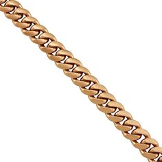 DESCRIPTION: This Rose Gold Cuban Link Bracelet is represented lustrous gold topped off with a professional bright polish for extra shine. This bracelet is in 10.5 mm wide, 8 inches and weighs 76 grams. This interlocking-link chain bracelet is chunky in design yet comfortable for daily wear. DETAILS: Item Code 27954 Metal Color Based on Gold Color Selection Metal Type 14K Gold Item Weight Based on Bracelet Length Width 10.5 mm Gold Cuban Link Bracelet, Cuban Link Bracelet, Gold Top, Cuban Link, Metal Color, In Design, Link Chain, Link Bracelets, Chain Bracelet