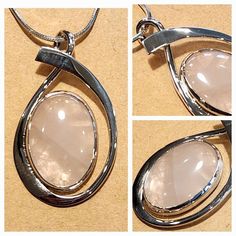 I created this elegant pendant by hand fabricating Sterling Silver into a wrap around design holding a Pink Rose Quartz Cabachon.  The Rose Quartz stone is 24mm x 18mm oval shaped.  This piece can be worn casually or in a more formal outfit.  This pendant is about 1-3/4 inches long by 1-1/8 inch wide.  I am including a Sterling Silver 18 inch long 8 sided Snake Chain so it can be worn  immediately. Modern Pink Jewelry With Polished Finish, Modern Cabochon Round Pendant, Modern Jewelry With Round Cabochon Pendant, Modern Cabochon Round Pendant Jewelry, Elegant Rose Quartz For Jewelry Making, Elegant Silver Rose Quartz Jewelry, Rose Gold Sterling Silver Jewelry With Large Pendant, Elegant Oval Wire Wrapped Necklace, Silver Rose Quartz Pendant Jewelry