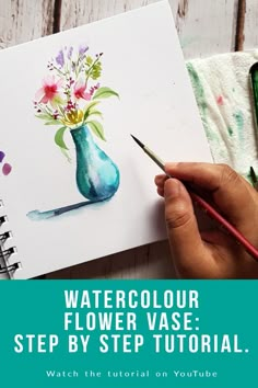 watercolor flower vase step by step video