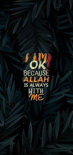 an illustration with the words i am not because allah is always with me on it