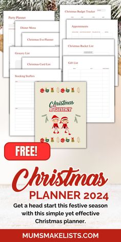 Free Christmas Planner Printable | Holidays Organizer 2024 Christmas Planning List, Free Printable Christmas Planner, Christmas Printables Free, Printable Christmas Planner, Planning List, Christmas To Do List, Holiday Organization, Christmas Bucket List, Christmas Prep