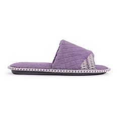 Pamper your feet by picking up a pair of our Muk Luks Sally open toe scuff slippers. The memory foam insole will give your feet the soft and added comfort they deserve. The design allows for added flexibility and still having the slip on convenience.Features: Memory FoamBase Material: 100% PolyesterUpper/Outer Base Material: 100% PolyesterShoe Lining Material: PolyesterSole Material Content: 100% Thermoplastic-RubberCare: Machine WashCountry of Origin: Imported Comfortable Open Toe Slippers With Textured Footbed, Comfortable Indoor Open Toe Slippers, Comfortable Open Toe Indoor Slippers, Open Toe Slippers With Textured Footbed For Indoor Use, Indoor Open Toe Slippers With Textured Footbed, Open Toe Indoor Slippers With Textured Footbed, Indoor Open Toe Slippers With Cushioned Footbed, Textured Footbed Open Toe Slippers For Indoor Use, Cushioned Open Toe Indoor Slippers